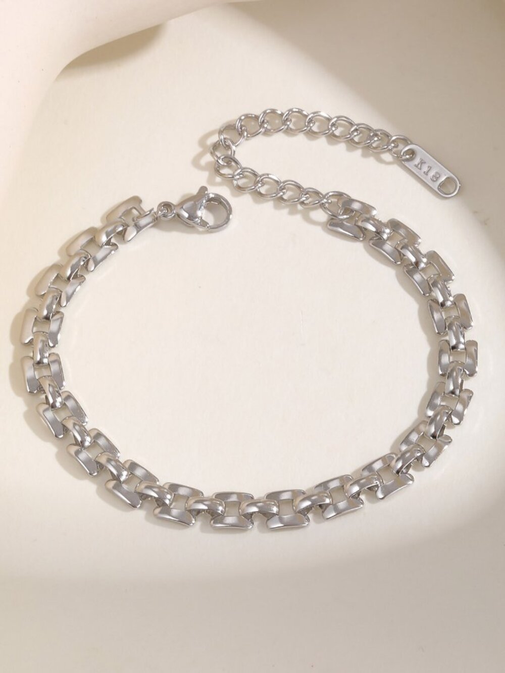 Classic Link -White Gold Plated Bracelet - Picture 2 of 4